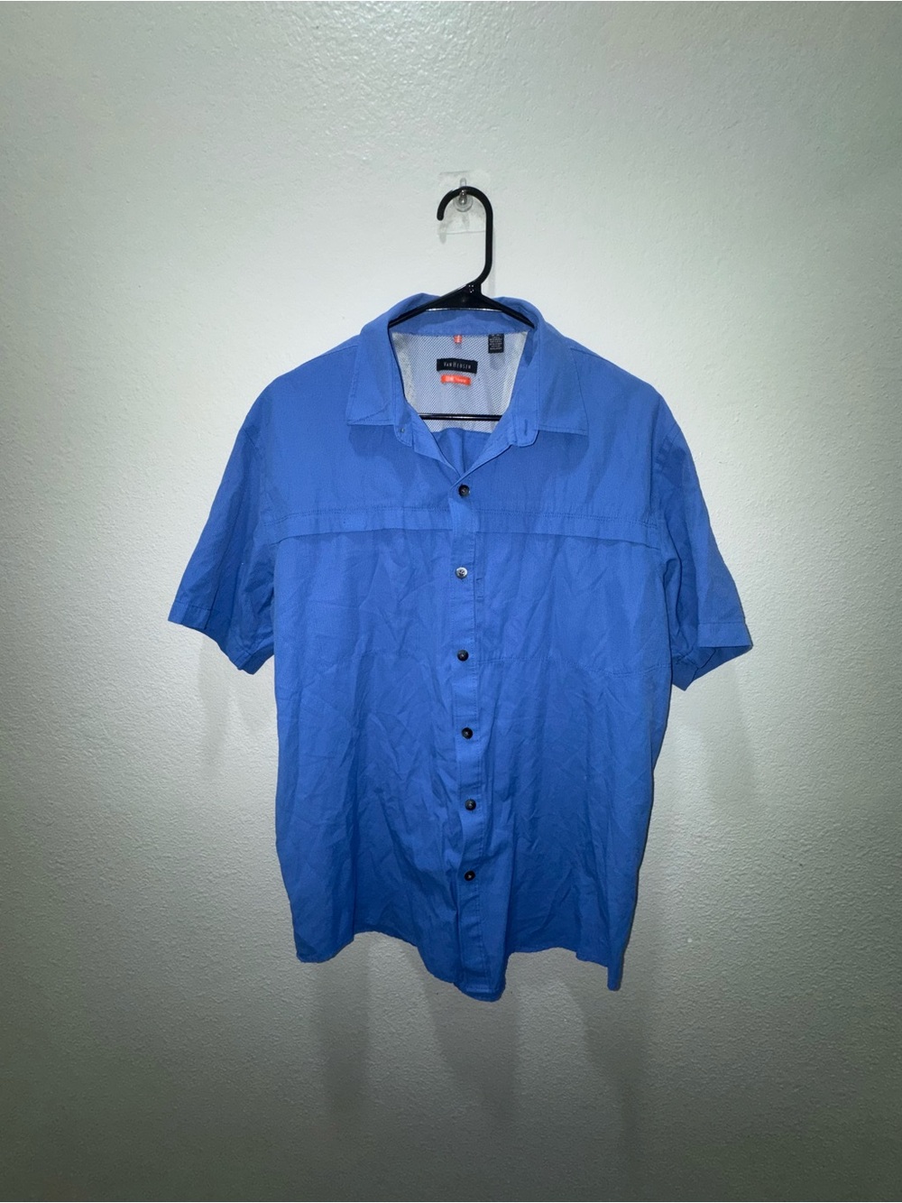 Van Heusen Men’s Short-Sleeve Button-Down Shirt in Blue